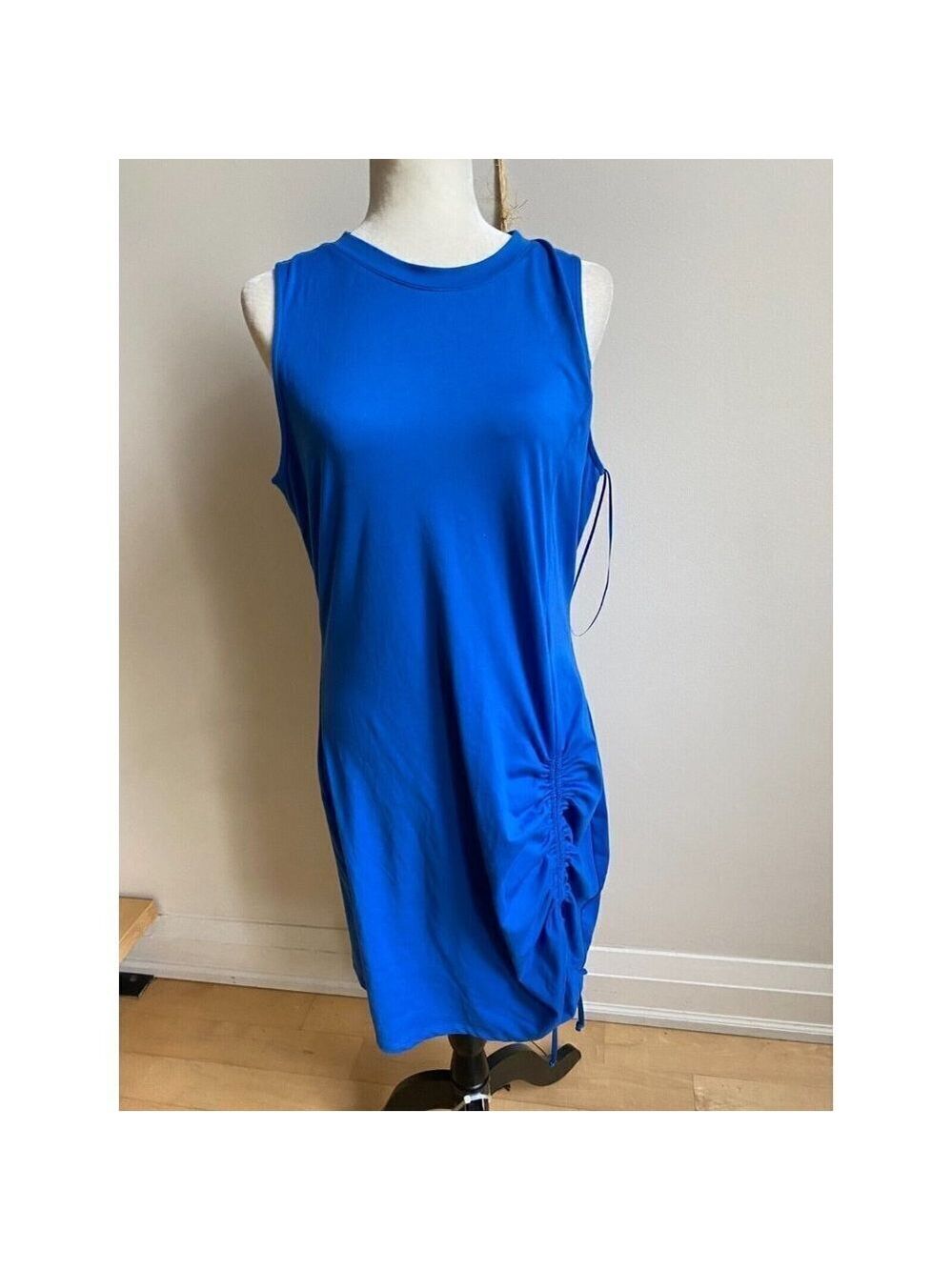 Socialite Women tank blue side ruched Dress BNWOT sz Xlarge side ruched - Picture 2 of 8